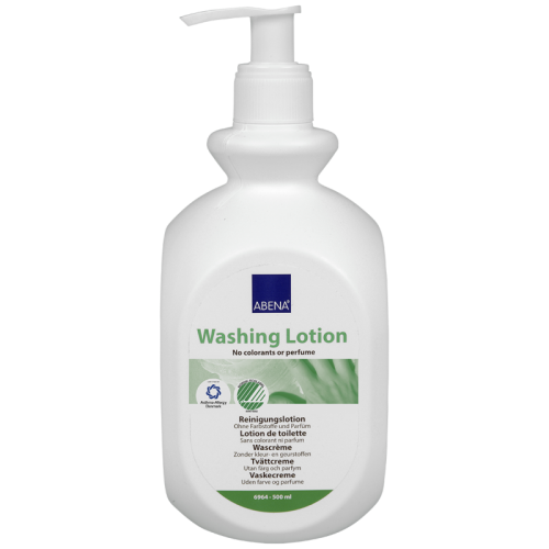 Λοσιόν καθαρισμού χωρίς άρωμα και ξέβγαλμα της Abena (500 ml) Λοσιόν καθαρισμού χωρίς άρωμα και ξέβγαλμα της Abena (500 ml)