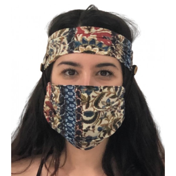 Μάσκα Προστασίας με μπαντάνα κεφαλής και συγκράτηση της μάσκας επάνω της