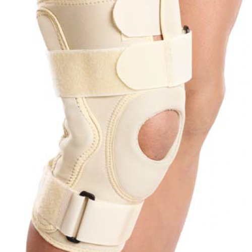 Επιγονατίδα neoprene με πλάγιες μεταλλικές μπανέλλες και άρθρωση (SMALL)