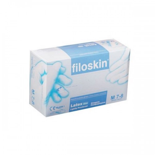 Γάντια Filoskin Latex (Μπλέ) (100 Τμχ) 