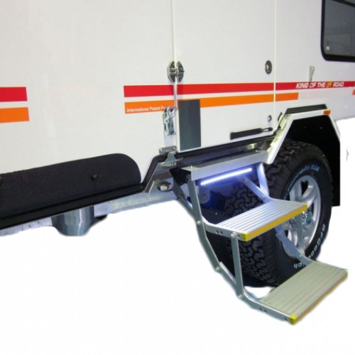 Διπλό ηλεκτρικό αναδιπλούμενο σκαλοπάτι για οχήματα Διπλό ηλεκτρικό αναδιπλούμενο σκαλοπάτι για οχήματα