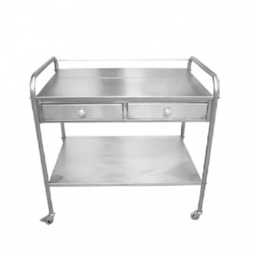 Τραπέζι με 2 ράφια λαμαρίνας ΙΝΟΧ  και 2 συρτάρια ΙΝΟΧ  Τραπέζι με 2 ράφια λαμαρίνας ΙΝΟΧ  και 2 συρτάρια ΙΝΟΧ