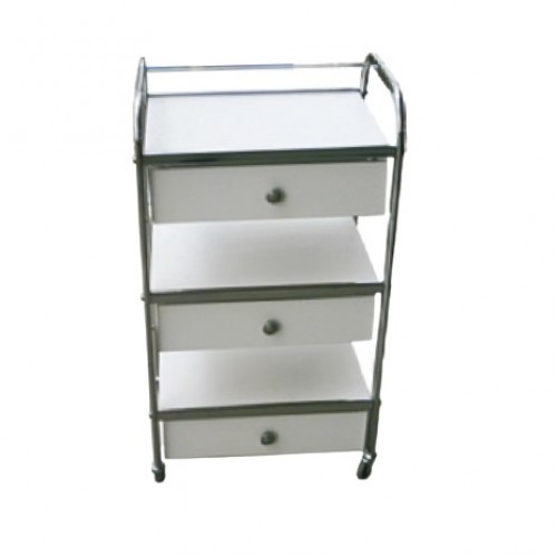 Τραπέζι με 3 ράφια μελαμίνης και 3 συρτάρια Τραπέζι με 3 ράφια μελαμίνης και 3 συρτάρια