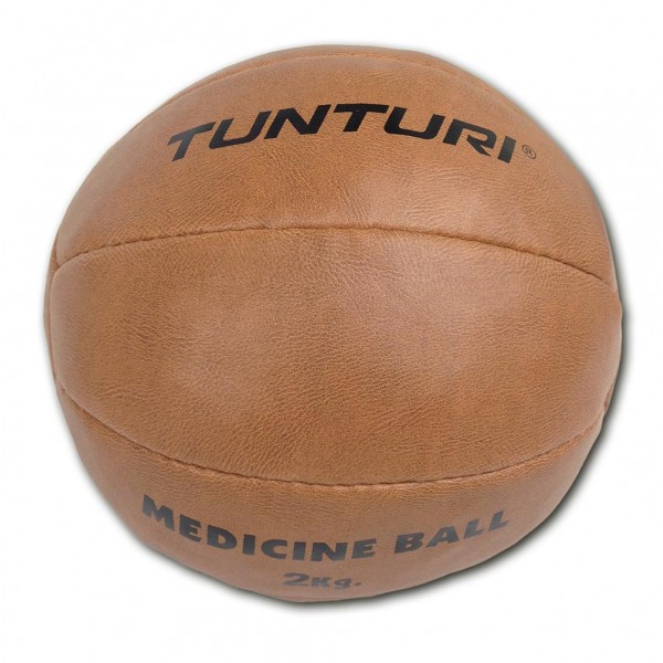 Tunturi Μπάλα Medicine Ball δερμάτινη Μπεζ 2kg