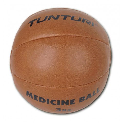 Tunturi Μπάλα Medicine Ball δερμάτινη Μπεζ 3kg