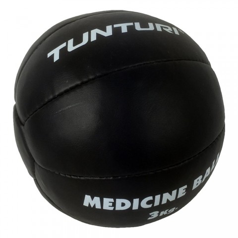TunturiΜπάλα Medicine Ball δερμάτινη Μαύρη 3kg