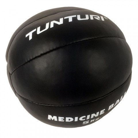 Tunturi Μπάλα Medicine Ball δερμάτινη Μαύρη 5kg
