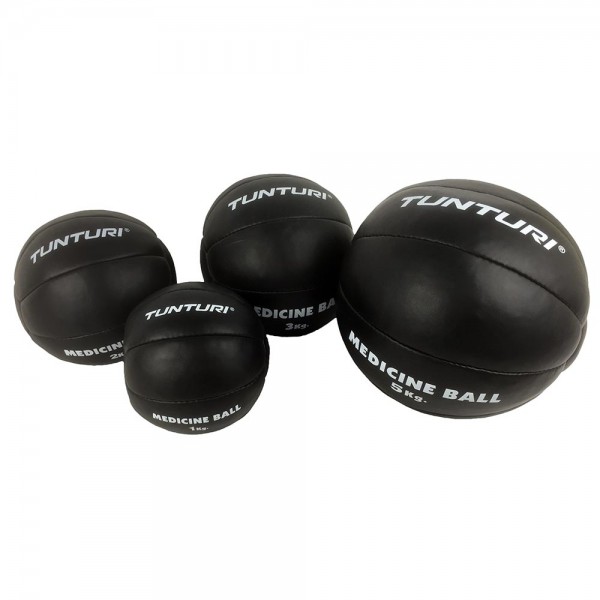 Tunturi Μπάλα Medicine Ball δερμάτινη Μαύρη 5kg