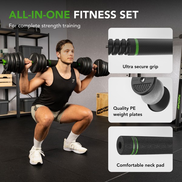 Tunturi Σετ μπάρας αλτήρων kettlebell 28 kg