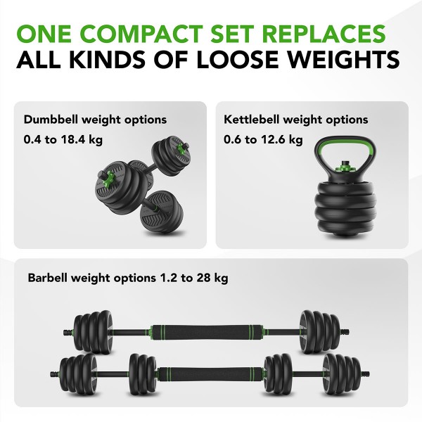 Tunturi Σετ μπάρας αλτήρων kettlebell 28 kg