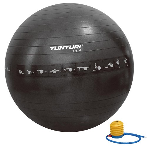 Tunturi Μπάλα γυμναστικής 75cm Μαύρη Anti Burst Tunturi Μπάλα γυμναστικής 75cm Μαύρη Anti Burst