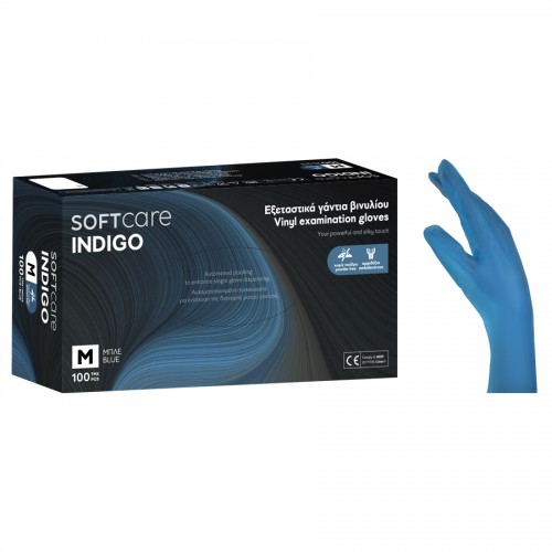 Γάντια βινιλίου SoftTouch μπλε χωρίς πούδρα (100 τεμάχια) Γάντια βινιλίου SoftTouch μπλε χωρίς πούδρα (100 τεμάχια)