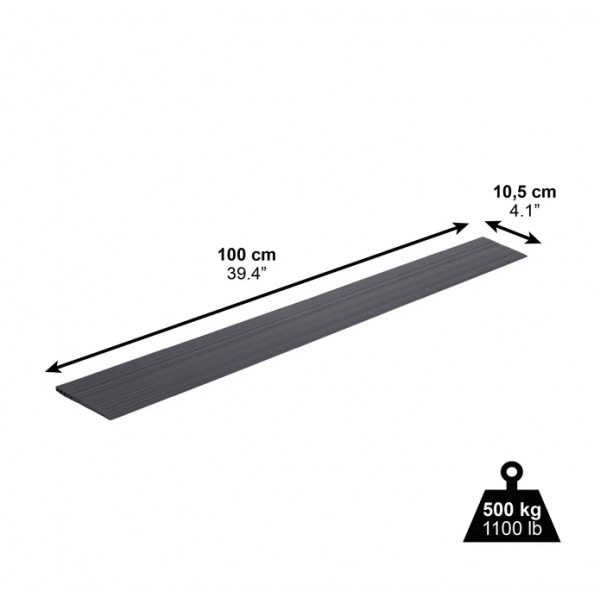 Ράμπα αντιολισθητική πόρτας από ελαστικό PVC και κόβεται  (10.5 x 100 x 1.2 cm & 14.5 x 100 x 2 cm) 