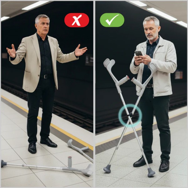 Ρυθμιζόμενο στήριγμα για την αποφυγή πτώσης της πατερίτσας