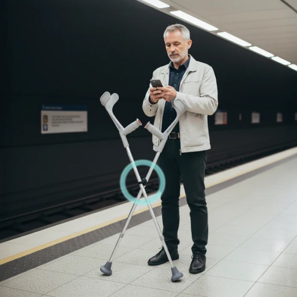 Ρυθμιζόμενο στήριγμα για την αποφυγή πτώσης της πατερίτσας