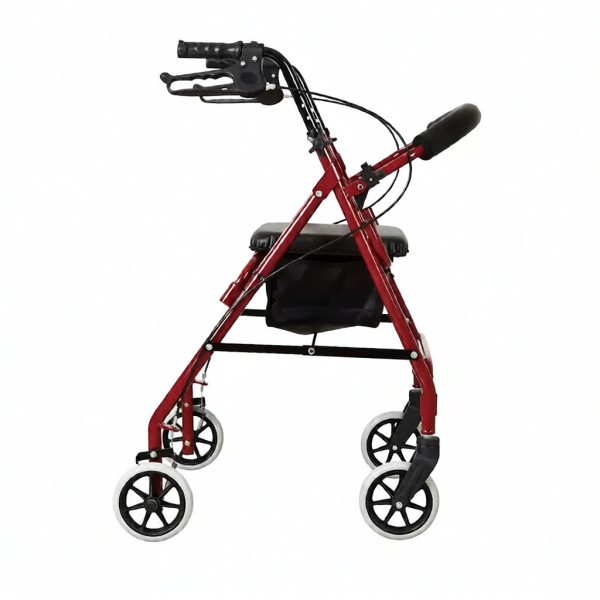 Rollator αλουμινίου ρυθμιζόμενο ύψος, με χειρόφρενο καλάθι αγορών