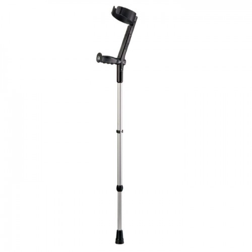 Safe-In Απλή Βακτηρία Αγκώνος Αλουμινίου Μαύρο Ρυθμυζόμενο Ύψος και Πήχη Κλειστών Περιαγκων έως 130kg 