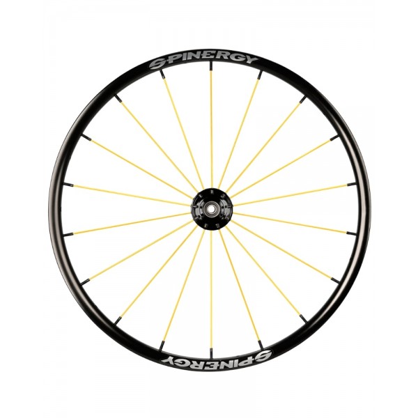 24" Spinergy Spox Everyday L , black hub, 18 yellow spokes