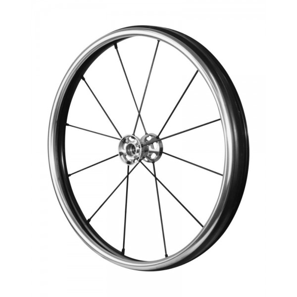 24" Spinergy Lite Extreme LX, silver hub with 12 black spokes, flexrim