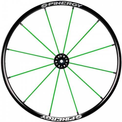 24" Spinergy Lite Extreme LX, black rim, black hub, 12 green spokes