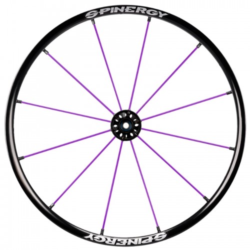 24" Spinergy Lite Extreme LX, black hub, 12 purple spokes