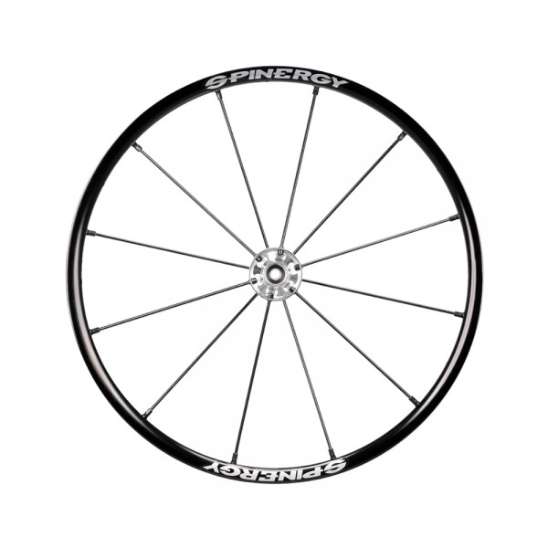 24" Spinergy Lite Extreme LX, black rim, silver hub, 12 black spokes