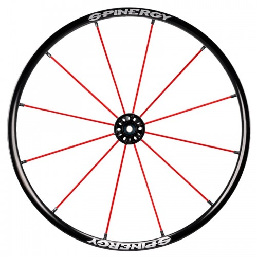 24" Spinergy Lite Extreme LX, black hub, 12 red spokes