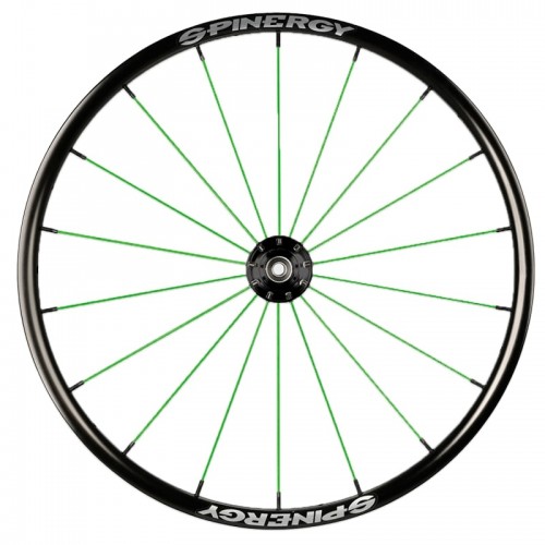24" Spinergy Spox Everyday L, black hub, 18 green spokes