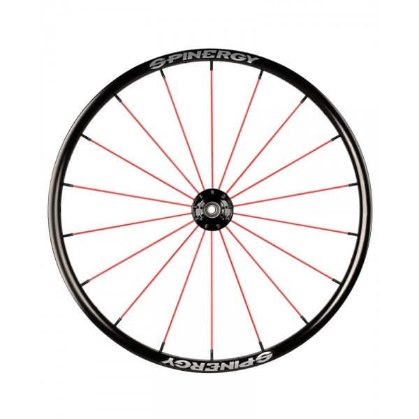 24" Spinergy Spox Everyday L, black hub, 18 red spokes