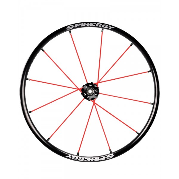 24" Spinergy X-laced Lite Extreme XLX, black hub, 12 red spokes