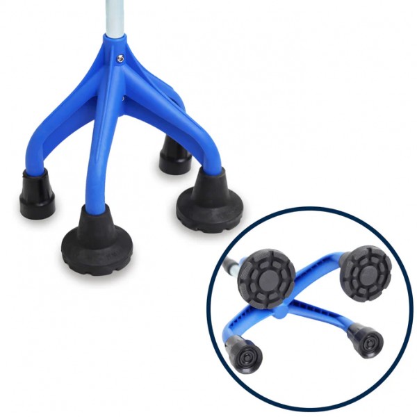 Τετράποδη Πατερίτσα – Αλουμινίου, Ρυθμιζόμενο Ύψος με στηριξη αγκώνα (Μαύρη,μπλε) 