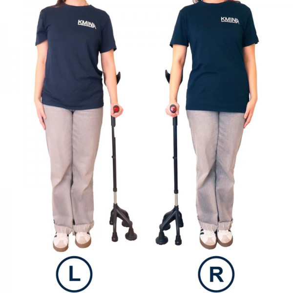 Τετράποδη Πατερίτσα – Αλουμινίου, Ρυθμιζόμενο Ύψος με στηριξη αγκώνα (Μαύρη,μπλε) 