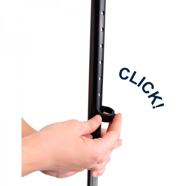 Τετράποδη Πατερίτσα – Αλουμινίου, Ρυθμιζόμενο Ύψος με στηριξη αγκώνα (Μαύρη,μπλε) 