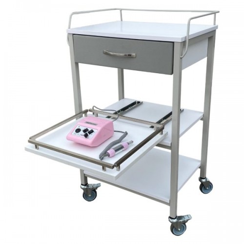 Τροχήλατο τραπέζι αισθητικής με συρόμενο ράφι