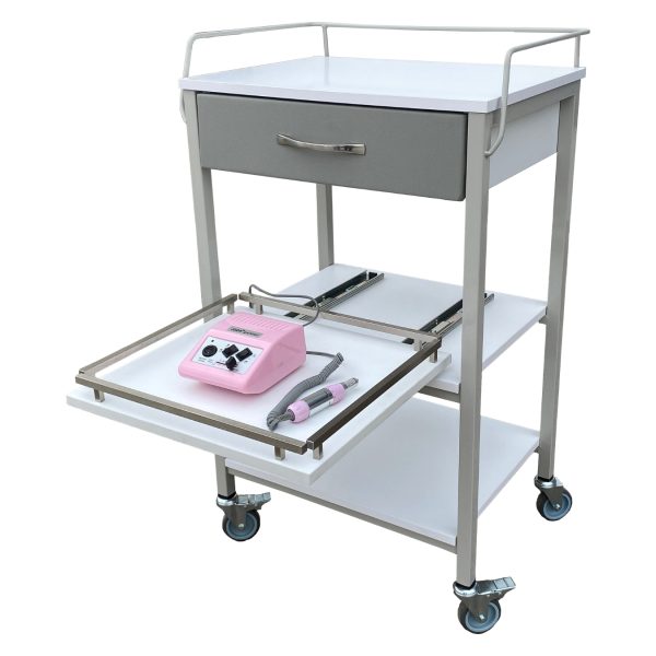 Τροχήλατο τραπέζι αισθητικής με συρόμενο ράφι