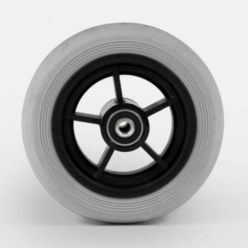 Τροχός 140x30 από συμπαγές λάστιχο, γκρι