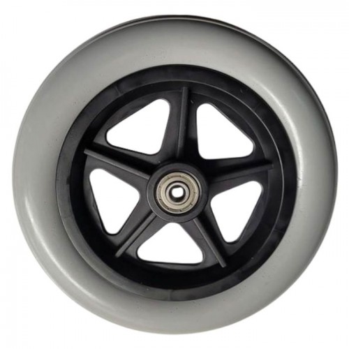 Τροχός 180/30 από PU, γκρι, με πλαστική ζάντα