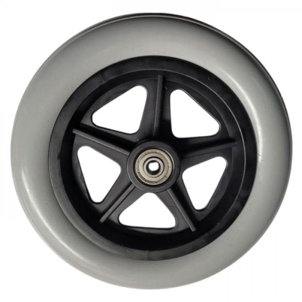 Τροχός 180/30 από PU, γκρι, με πλαστική ζάντα