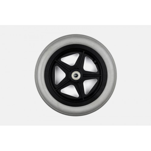 Τροχός 200/30 από PU, γκρι, με πλαστική ζάντα