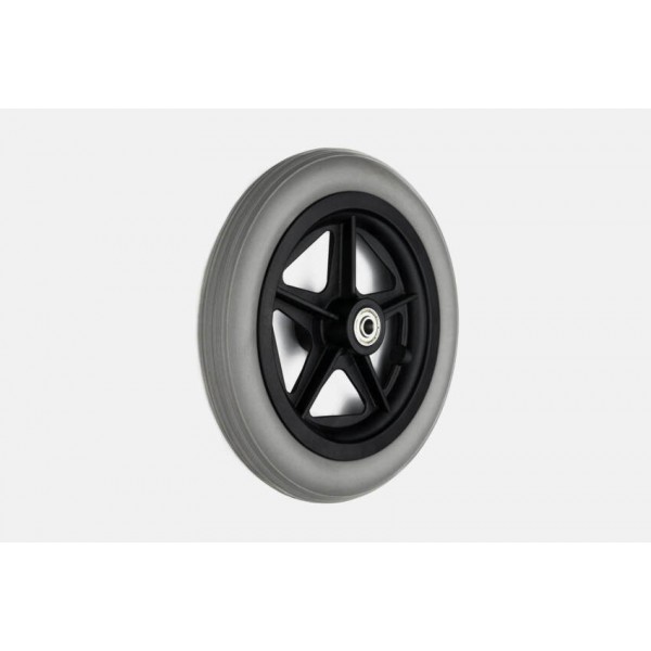 Τροχός 200/30 από PU, γκρι, με πλαστική ζάντα
