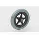 Τροχός 200/30 από PU, γκρι, με πλαστική ζάντα