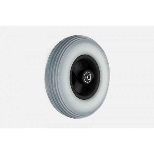 Τροχός 200/50 από PU, γκρι, με πλαστική ζάντα