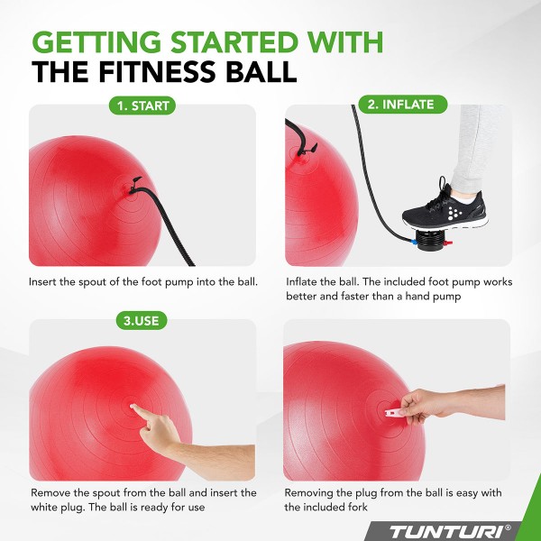 Tunturi Μπάλα Γυμναστικής 55cm Κόκκινη