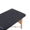 Ξύλινο πτυσσόμενο κρεβάτι μασάζ 2 τμημάτων μαύρο-πλάτος 60cm